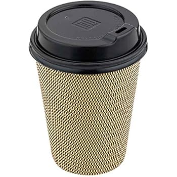Black Plastic Coffee Cup Lid - Fits 8, 12 and 16 oz - 3 1/2
