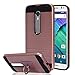 Moto X Pure Edition / Moto X Style / XT1570 Case With Phone Stand,Ymhxcy [Metal Brushed Texture] Hybrid Dual Layer Full-Body Shockproof Protective Cover Shell For Moto X Style-LS Rose Gold