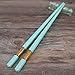 Douzino 5 Pairs Fiberglass Reusable Chopsticks Non-slip Dishwasher Safe Chopsticks Set with Gift Case