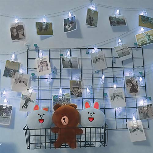 GHodec Photo Clip String Lights, Battery Powered 20 LEDs Fairy String Lights with 10-Clip for Hanging Pictures/Cards/Artwork/Photos/Memos/Party/Decor (Cold White)