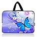 AUPET Blue Butterfly Universal 7 ~ 8 inch Tablet Portable Neoprene Zipper Carrying Sleeve Case Bag