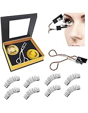 Magnetic lashes NO Eyeliner or Glue Needed New-Update Reusable False Eyelashes Without Eyeliner Two Different Lengths Natural-Looking (2-Pairs/8Pieces)