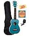Kala MK-SS-BLU Makala Shark Soprano Ukulele - Mako Blue Bundle with Gig Bag, Tuner, Austin Bazaar Instructional DVD, and Polishing Cloth