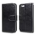 iPhone SE Case, TORU [Prestizio iPhone SE Wallet Case] Card Slot Holder Foldable Flip Cover with Kickstand and Wrist Strap for iPhone SE / iPhone 5S / iPhone 5 - Black
