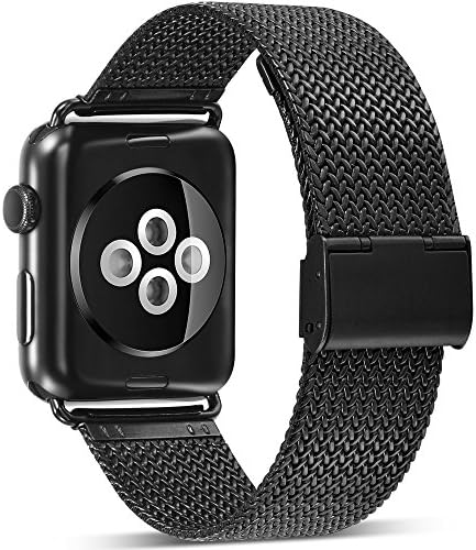 Watruer Compatible Apple Watch Band, 44mm 42mm 38mm 40mm Stainless Steel Mesh Loop with Adjustable Closure Replacement iWatch Band for Apple Watch Series 4 Series 3 Series 2 Series 1 Sport and Edition