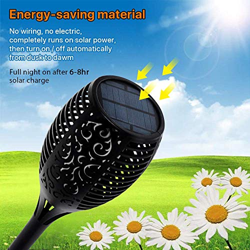 Solar Lights,Waterproof Flickering Flames Torches Lights Outdoor Solar Light Landscape Decoration Lighting Dusk to Dawn Auto On/Off Security Torch Light 4 Packs (4 Pack, Blue) - Thumbnail 6