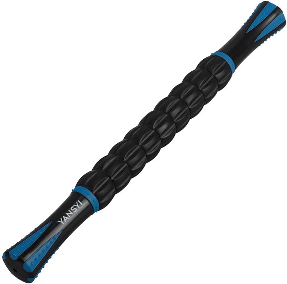 Yansyi Muscle Roller Stick for Athletes - Body Massage Roller Stick - Release Myofascial Trigger Points Reduce Muscle Soreness Tightness Leg Cramps & Back Pain for Physical Therapy & Recovery (Blue 1): Health & Personal Care