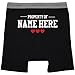 Property Of Custom Name Mens Boxers: Hanes Black Boxer Brief Underwear