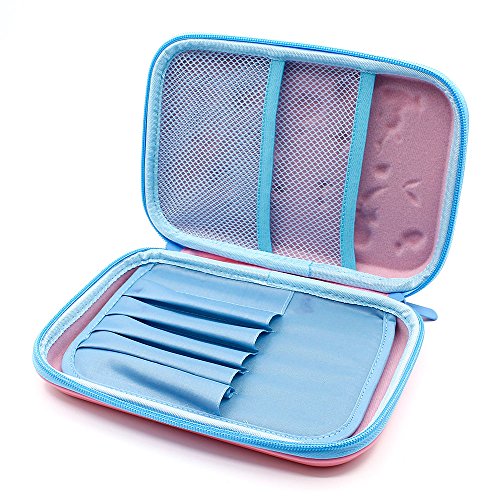 SOOCUTE Mermaid Big Capacity Hardtop Pencil Case with Compartment - Cute School Stationery Supply Organizer Box Pen Holder for Kids Girls Toddlers (Light Pink)