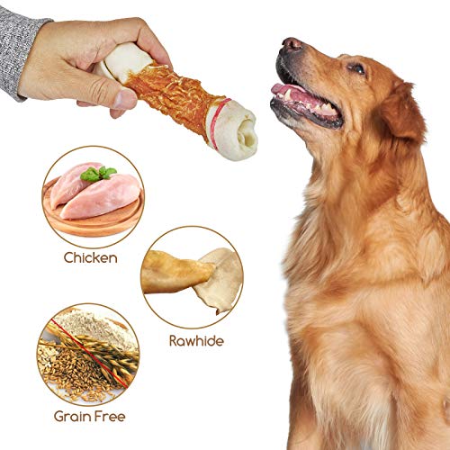Jungle Calling Chicken/Duck Wrap Knotted Bones Dog Chews, Long