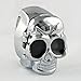 Youyoupifa Cool Design Skull Case Flip Quartz Ring Watch (Silver)