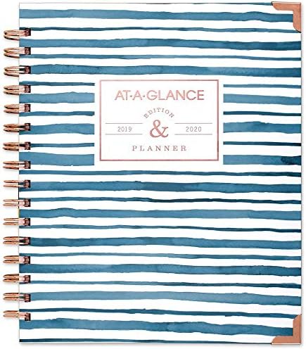 AT-A-GLANCE 2019-2020 Academic Year Weekly & Monthly Planner, Medium, 7" x 8-3/4", Hardcover, Badge, Stripes (6203S-805A)