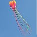 EVINIS Kite-Beautiful Large Easy Flyer Kite for Kids - Nylon Cloth 4m Power Yellow&Pink Head and Colorful Tail Octopus Software Kite