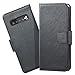 Arae Case Compatible for Samsung Galaxy S10 Plus / S10+, PU Leather Wallet case [Stand Feature] with Wrist Strap and [4-Slots] ID&Credit Cards Pockets [not for S10] - Black