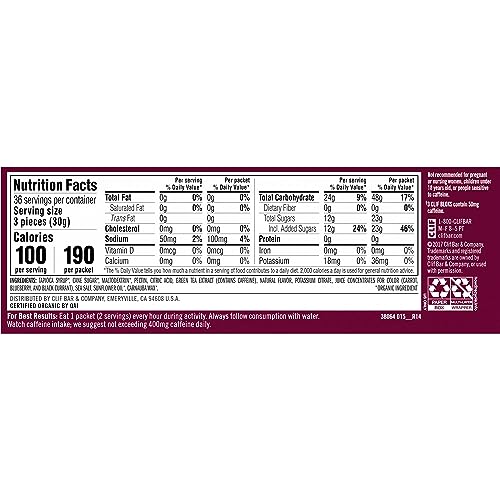 CLIF SHOT BLOK BLKCHRY CFFN ORG 3 2.1OZ (PACK OF 18)