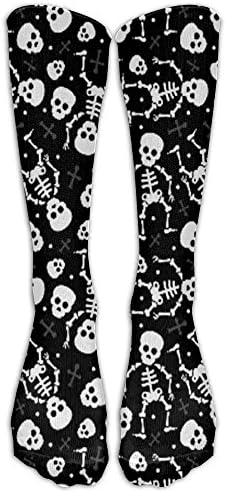 Cool Skulls With Mexican Dia De Muerte Unisex Comfort Over The Calf Tube Socks