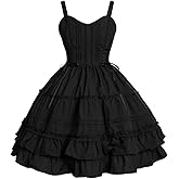 Women Gothic Lolita Dress Classic Summer Sleeveless Vinage Goth Lolita Dress Plus Size Anime Maid Cosplay Costume