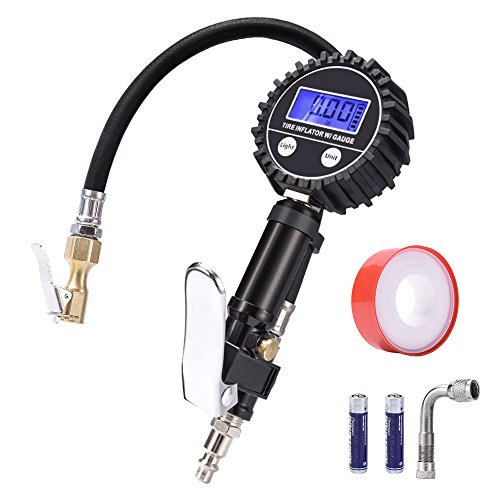 Digital Tire Pressure Gauge MICTUNING Heavy Duty 200 PSI Tire Inflator Air Pressure Gauge with