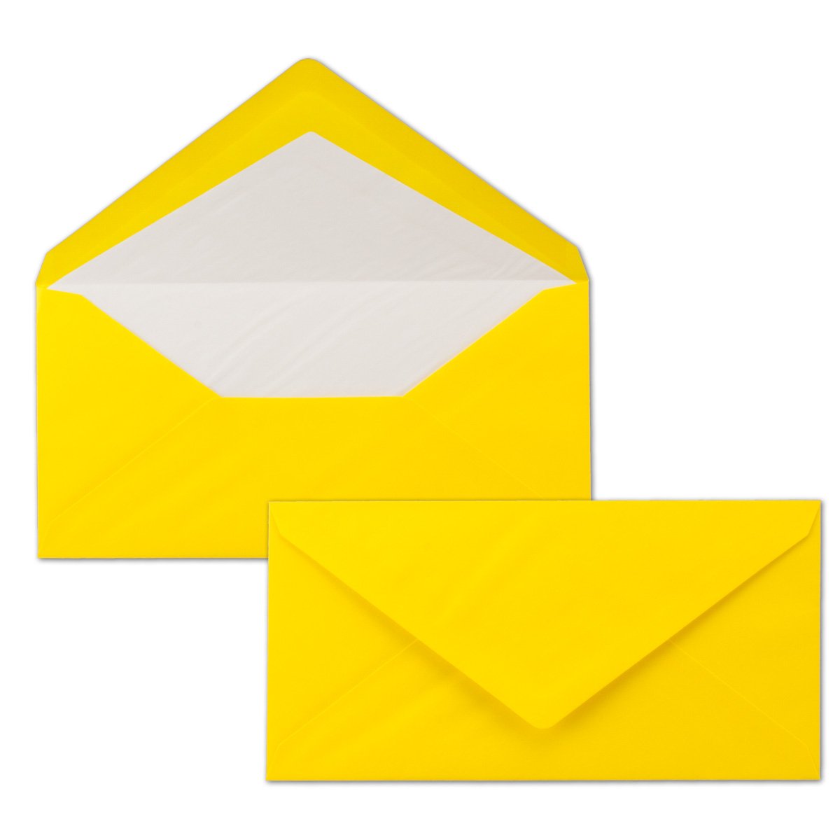 Sunshine – DIN Long Envelopes – Lined with Tissue Paper – 80 g/m2 – 110 mm x 220 mm – Nassklebung dl sunshine yellow