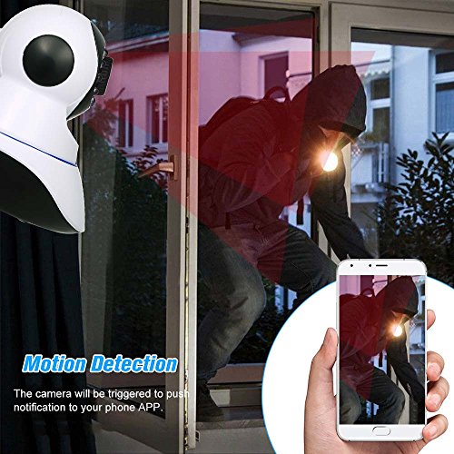 OWSOO HD 720P 1.0 Megapixels IP Cloud Camera 11pcs IR Lamps CCTV Surveillance Security Network PTZ Camera Support Cloud Storage for Android/iOS APP IR-CUT Filter Infrared Night View Motion Detection.