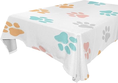 Amazon Fohoo テーブルクロス 布製 厚手 おしゃれ 爪 カラフル ホワイト背景 食卓カバー 洗濯可 インテリア 137x137cm テーブルクロス オンライン通販