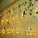 slashome Star Curtain Lights, 8 Modes, 29V, with 12 Stars 138pcs LED Waterproof Linkable Curtain String Lights, Warm White String Light for Christmas/Halloween/Wedding/Party Backdrop, UL Listed