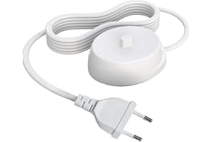 ZUIKN Electric Toothbrush Charger Base Compatible for Braun Oral -B Pro 500 1000 3000 6000 Smart 1500 5000 iO Series 3/4/5/6 and Most -Type 3757 Replacement Charging Cord -EU Plug Dual Voltage 110v-220V