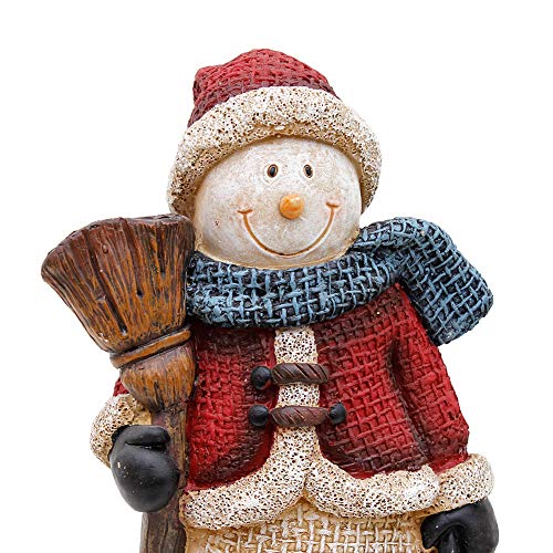 Christmas Snowman Figurines, Xmas Holiday Winter Wonderland Decoration Home Indoor Table Ornament Party Supplies Stone Resin Figurine (B-M)