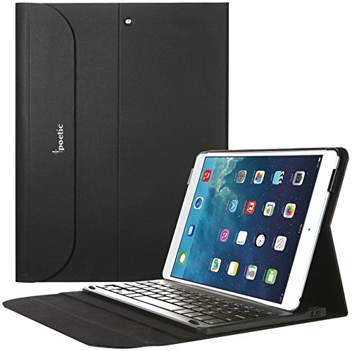 Poetic Slim-KeyBOOK Series Removable Bluetooth Keyboard Cover Case for Apple iPad Air (5th Generation iPad) Black