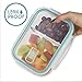 Glass Meal Prep Containers, Set of 3 - Meal Portion Control Container by Lofte - BPA-Free, Food Safe Lunch Organizers with Dividers for Packed Lunches or Saving Leftovers - Storage for Foods with Lids