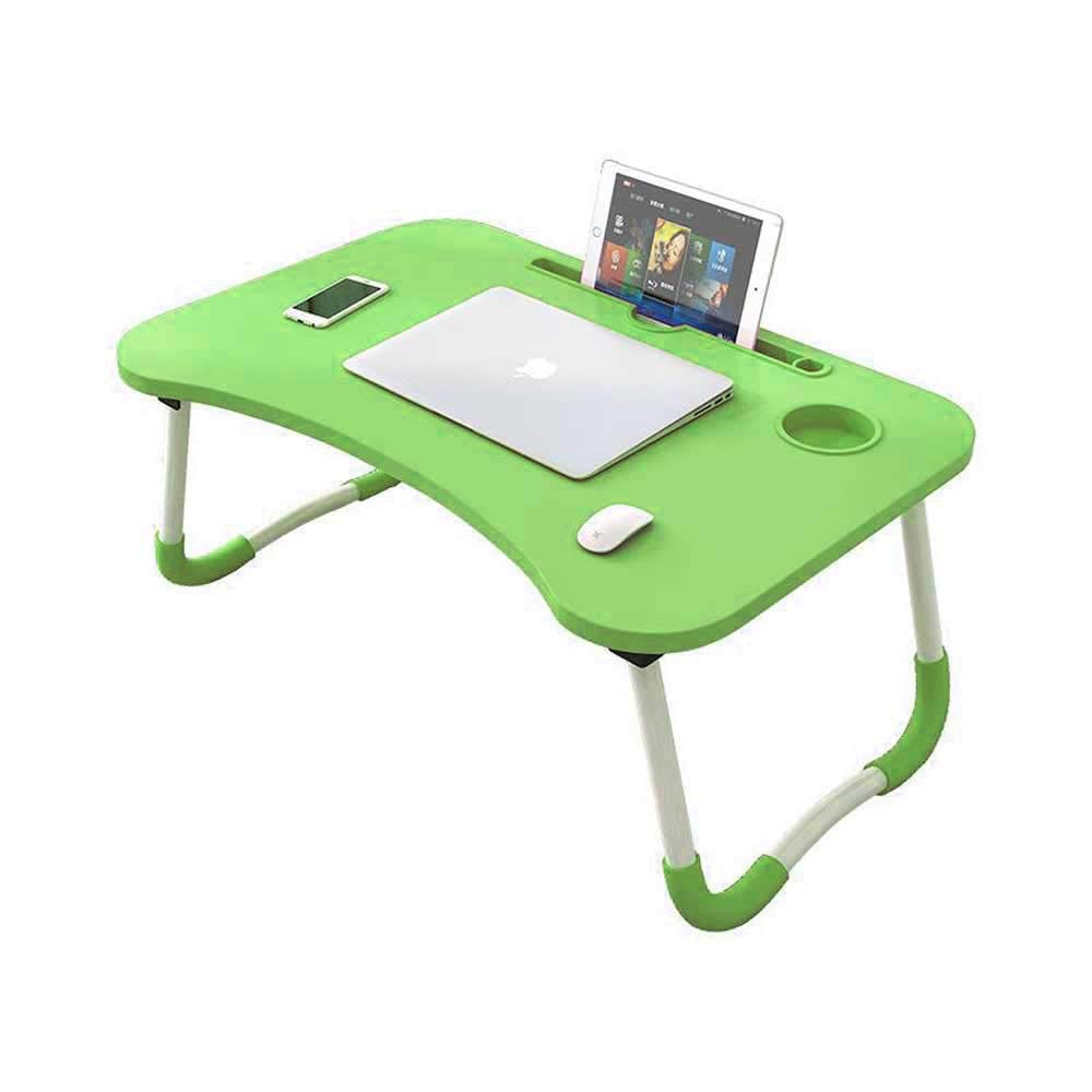 Candora Bed Table,Laptop Tables,Dorm Small Table,Bed with Laptop Table,Folding Table,Breakfast Tray Reading Stand Desk with Cup Slot (Green)