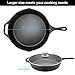 Cast Iron Skillet with Lid,IEOKE Pre-Seasoned Pan 12.5 Inch Stovetop Oven Heats & Bakes Evenly Indoor and Outdoor Use