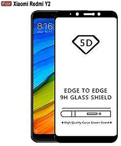 UNITEKH Full Coverage 5D 9h Tempered Glass for Xiaomi Redmi Y2/s2 with Full Glue,Without Rainbow Effect and No Dot Matrix(Black)