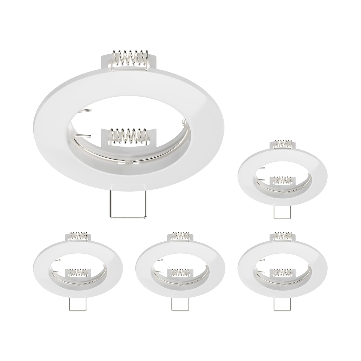 ledscom.de 5 Pieces Ceiling mounting Frame CIRC, Round, White Glossy