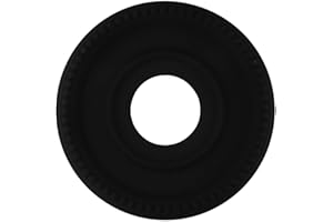 Ceiling Medallion for Light Fixtures and Ceiling Fans, Black Round PU Ceiling Medallion with Vintage Round Design, outer diam