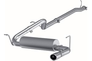 MBRP S5526AL 2.5 Inch Aluminized Steel Cat Back Exhaust Single Rear Exit with Stainless Steel Tip; Fits Jeep Wrangler/Wrangle