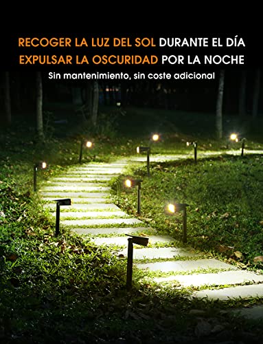 GOLUMUP 36 LED Solar Lights for Outdoor Garden Solar Spotlights Outdoor Waterproof IP67 Solar Lamps for Garden, Patio, Driveway, Pool and Camping – Warm White (6 Pieces)