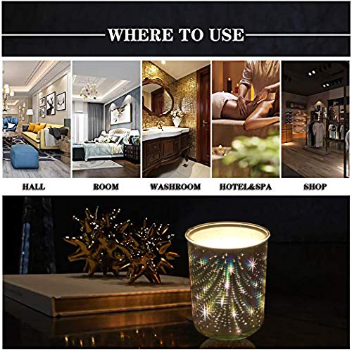 Singeek Glass Electric Oil Warmer Candle Warmer Wax Tart Burner,Perfect Aroma Decorative Lamp for Home Office Gifts & Decor(3D Stars) - Thumbnail 4