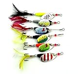 Fishing Lure Spinnerbait Hard Metal Spinner baits kit (A Group of Six Bait) Fishing Lure Tackle for Bass,Trout,Walleye,Salmon (sp008) (SP008)