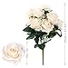 SOLEDI Silk Rose Cream 10 Heads Artificial Flower French Rose Fake for Bridal Bouquet Wedding Living Room Table Home Garden Decoration