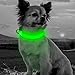 BSEEN Adjustable LED Dog & Cat Collar - Rechargeable, Small Breeds, Green, 8.5-11.8 inches, Nylon, Lightweight, Reflective, 2 Flash Modes