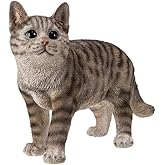 Pacific Trading Grey Tabby Cat, 7.68-inches Height, Cold Cast Resin, Home, Home Décor