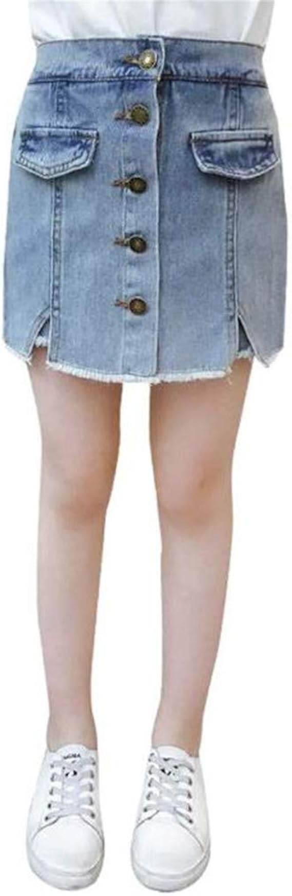 Huangshan こうさん 子供服 ガールズ デニムスカート ショートパンツ デニム 前ボタン キュロット おしゃれ 可愛い きれいめ ミニスカート 通園 通学 パンツ 通販 Amazon