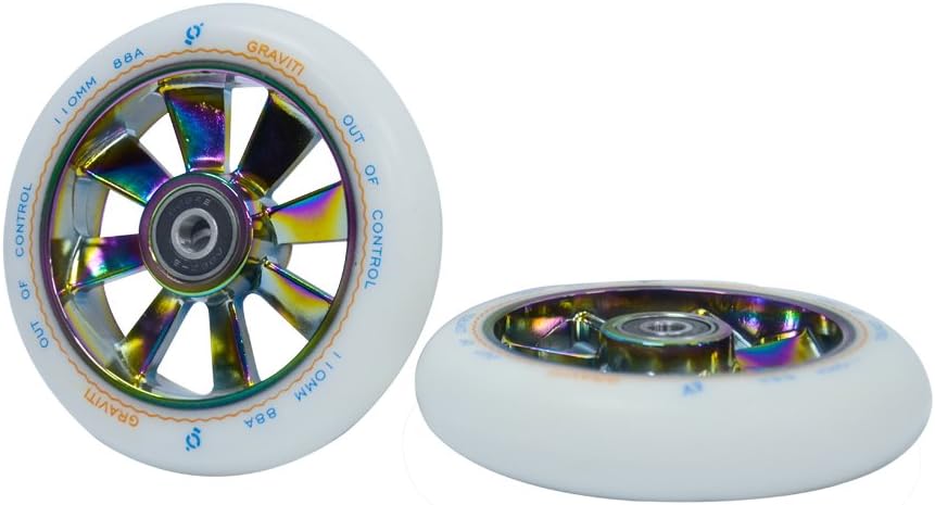 GRAVITI 110mm Pro Stunt Scooter Wheel 1 Pair with ABEC 9 Bearings for MGP/Razor/Lucky/Envy/Vokul Scooter Replacement Wheels (2 Pieces)