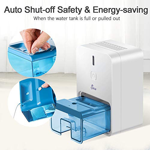 Jese Small Dehumidifier for Bathroom, Electric Quiet Mini Room Dehumidifier for 150-220 sq.ft,18 oz and Auto-Off Safe Dehumidifier for Bedroom,Bathroom, RV Trailer, Closet, Basement(Blue) - Thumbnail 5