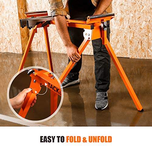 TACKLIFE Miter Saw Stand with Durable Iron Skeleton frame, 21.6lbs