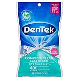 DenTek Complete Clean Back Teeth Floss Pick, 75 Count