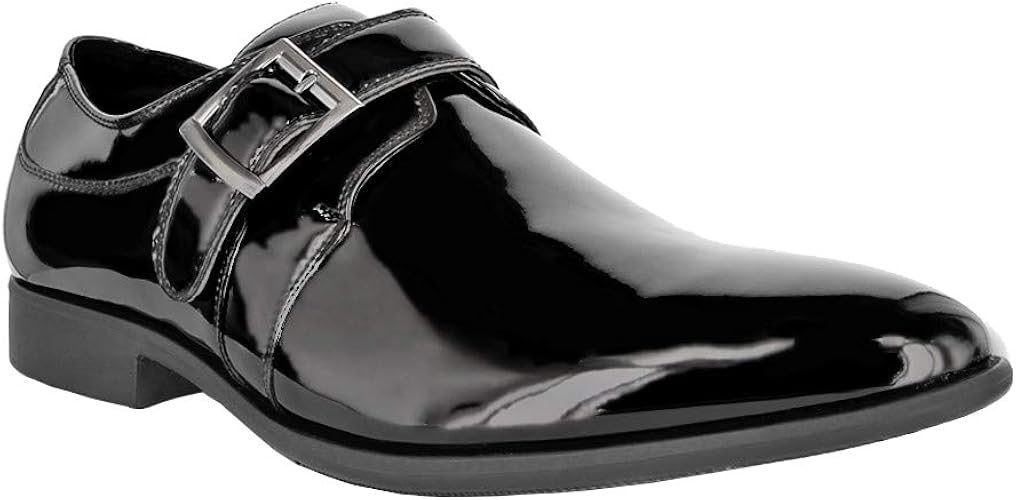 black patent leather tuxedo shoes