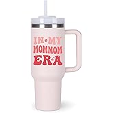 Mommom Gifts Ideas for Grandma.40 oz In My Mommom Era Tumbler with Handle.Mommom Gift.Mommom Cup.Mommom Tumblers.40 oz Birthday Christmas Mothers Day Cups Tumbler Gifts for Mommom.