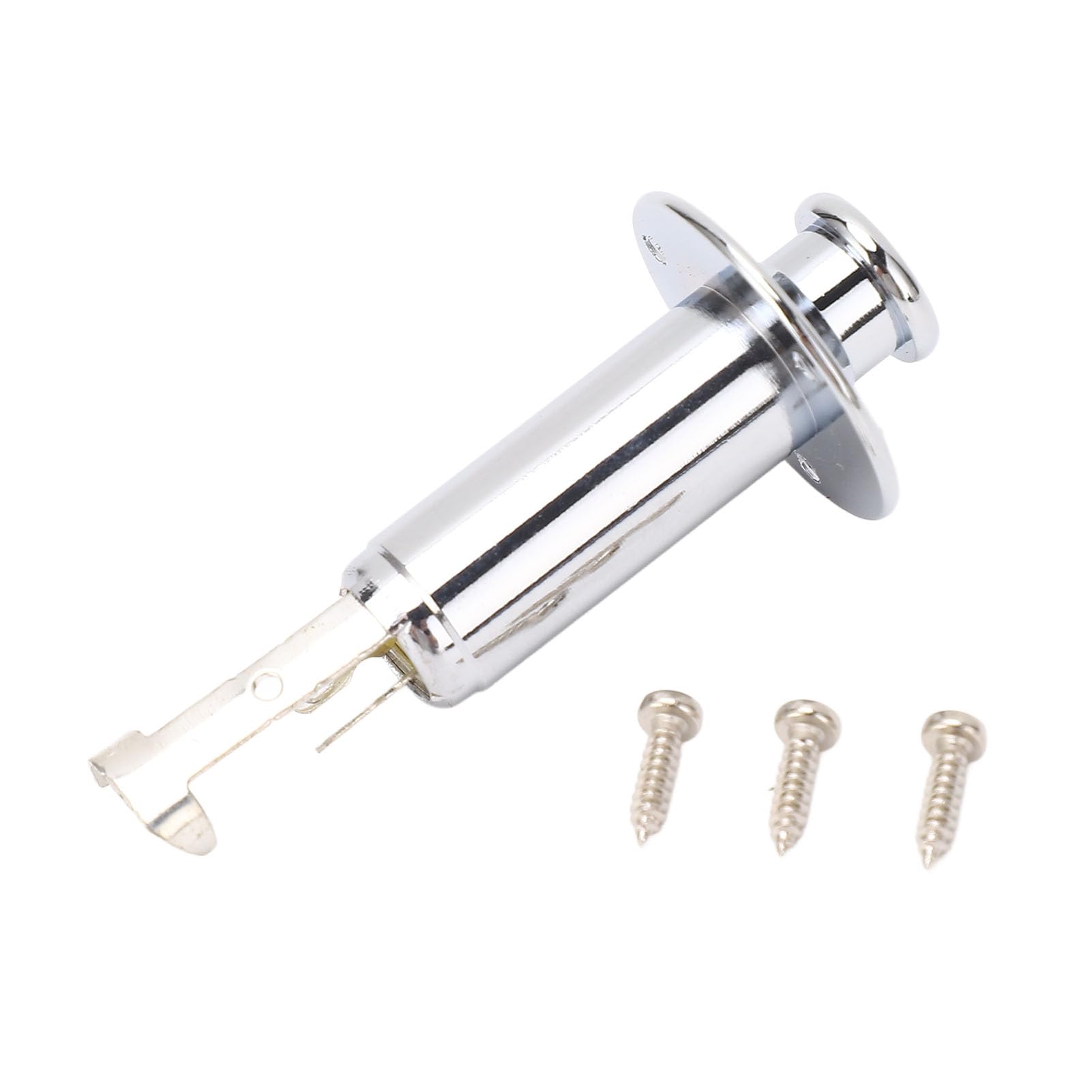 FLEXMAN 6.35mm Metal Stereo Endpin Jack Socket, Acoustic Electric Guitar Bass Mono Endpin Output Jack for Acoustic Guitar Pickup Output Jack (Chromium Color)